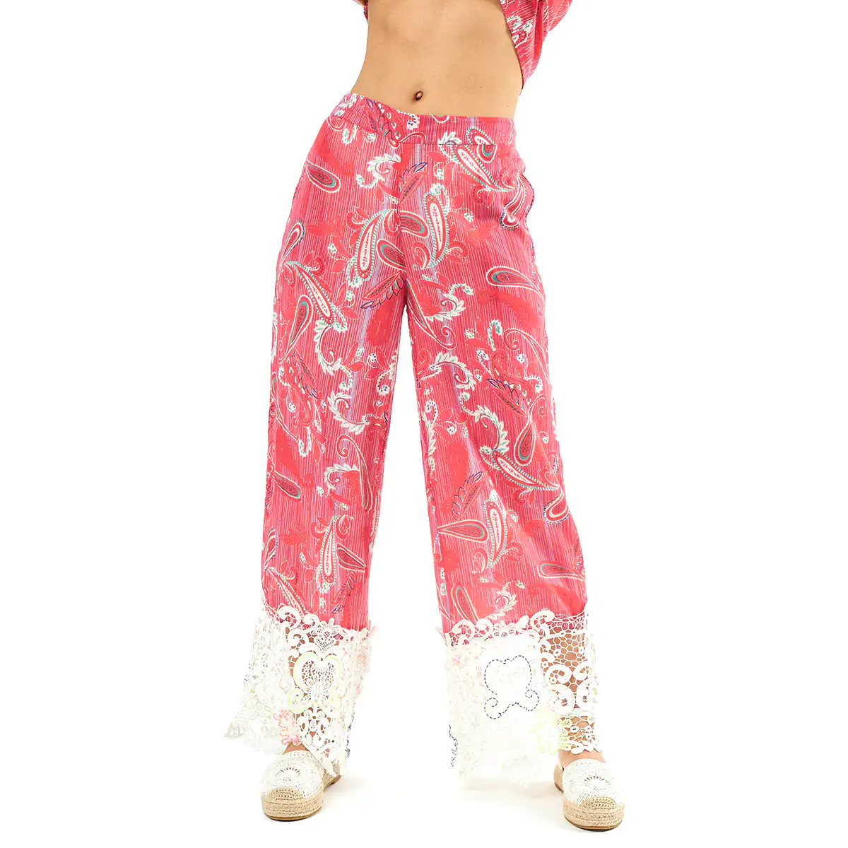 Verde Γυναικείο Παντελόνι 55-0005 Cotton Ινδίας Κοραλί