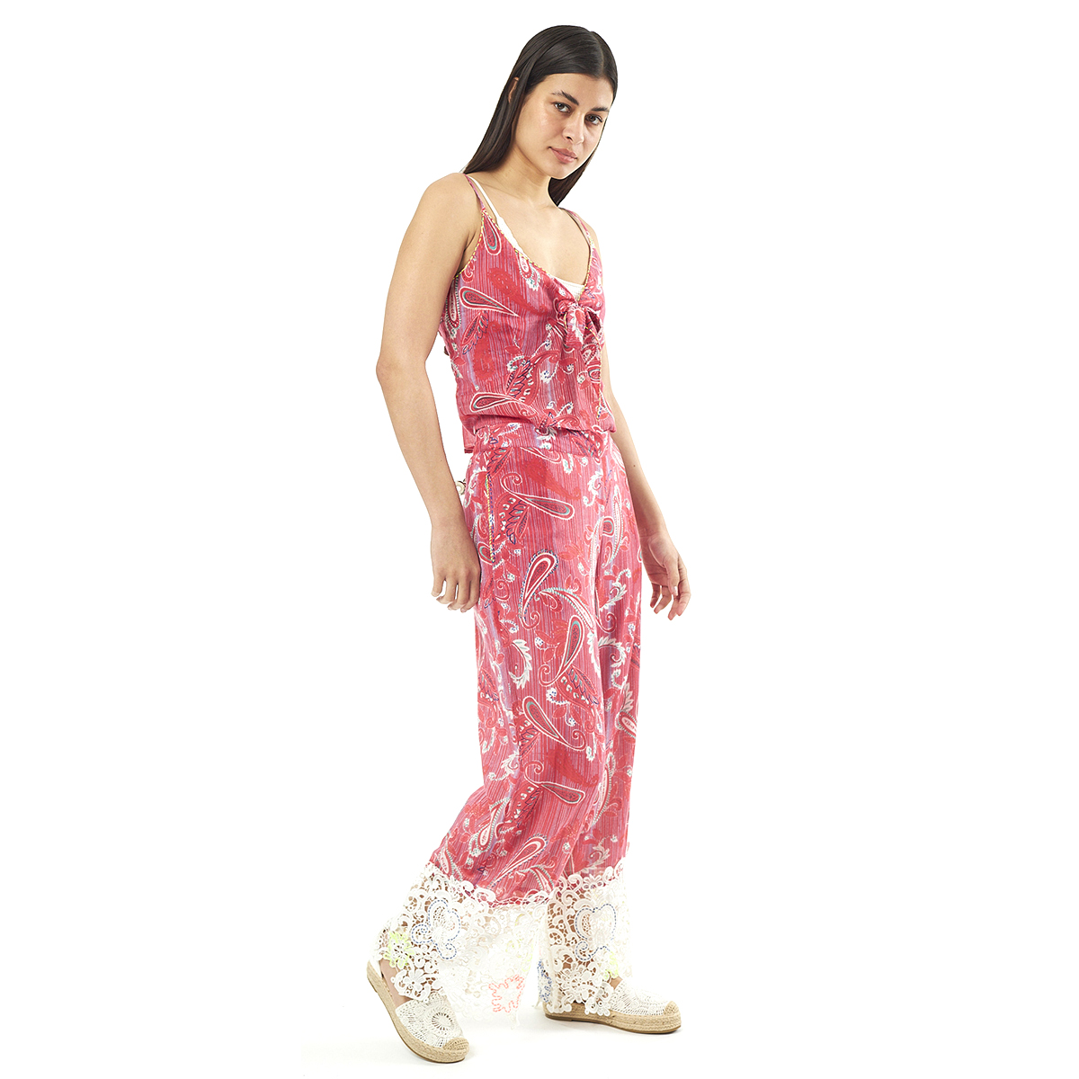 Verde Γυναικείο Παντελόνι 55-0005 Cotton Ινδίας Κοραλί