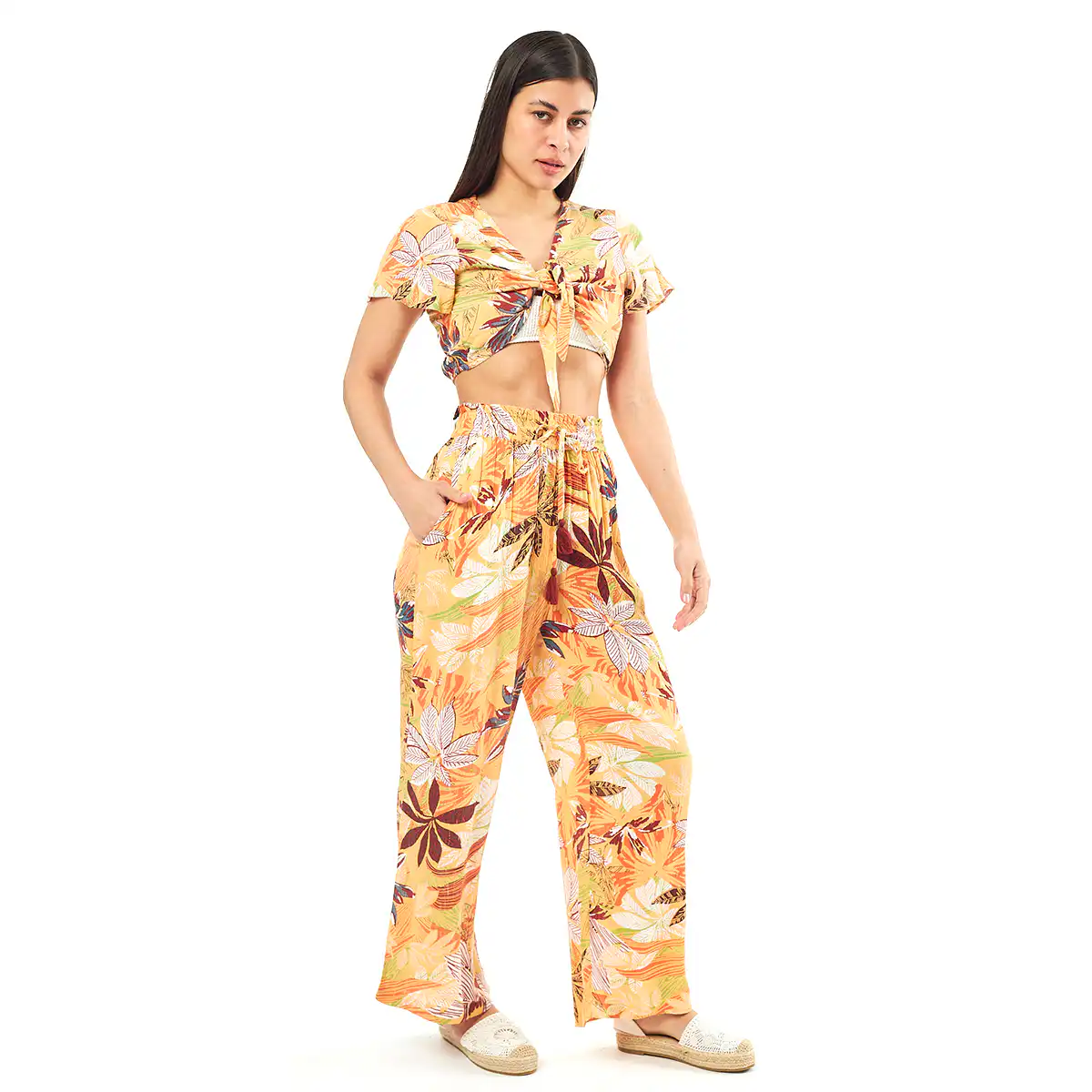 Σέτ Παντελόνι-Κροπ Τοπ 55-0006 Ρεγιόν Ινδίας Πορτοκαλί Σέτ Παντελόνι-Κροπ Τοπ 55-0006 Ρεγιόν Ινδίας Πορτοκαλί