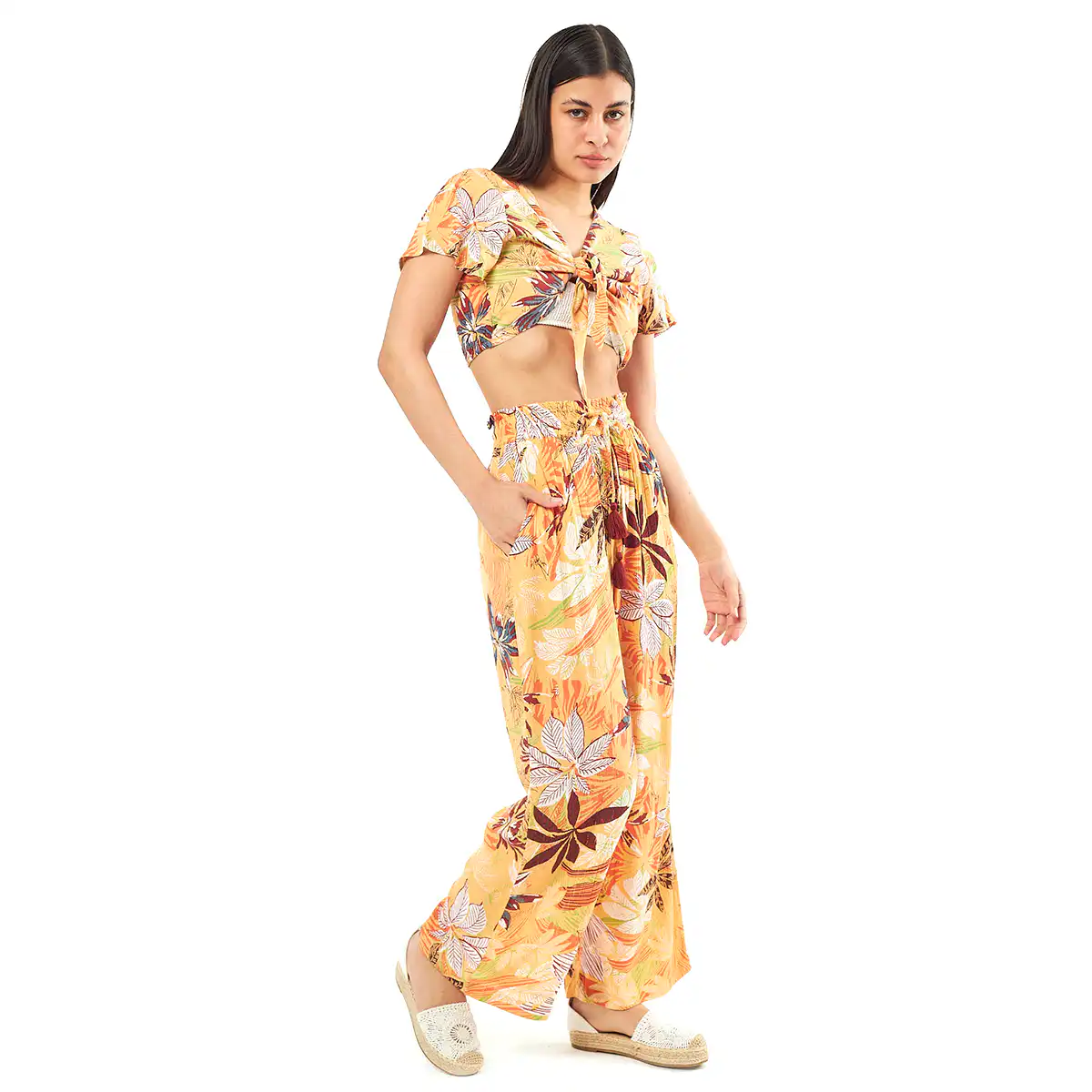 Σέτ Παντελόνι-Κροπ Τοπ 55-0006 Ρεγιόν Ινδίας Πορτοκαλί Σέτ Παντελόνι-Κροπ Τοπ 55-0006 Ρεγιόν Ινδίας Πορτοκαλί