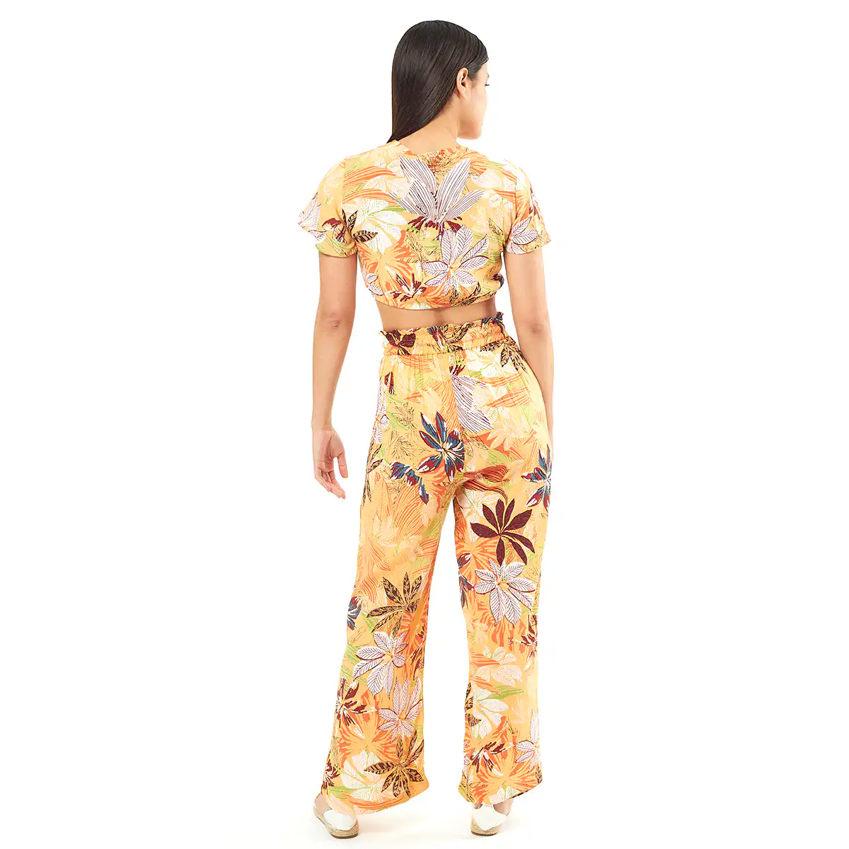 Σέτ Παντελόνι-Κροπ Τοπ 55-0006 Ρεγιόν Ινδίας Πορτοκαλί