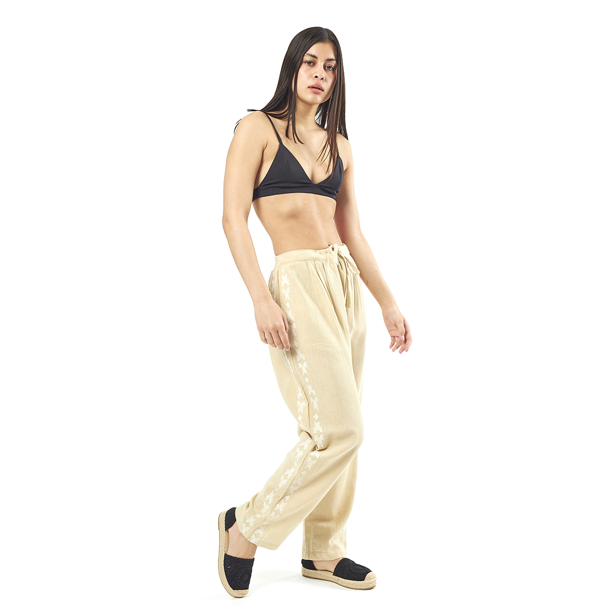 Verde Γυναικείο Παντελόνι 55-0007 Cotton Ινδίας Μπέζ