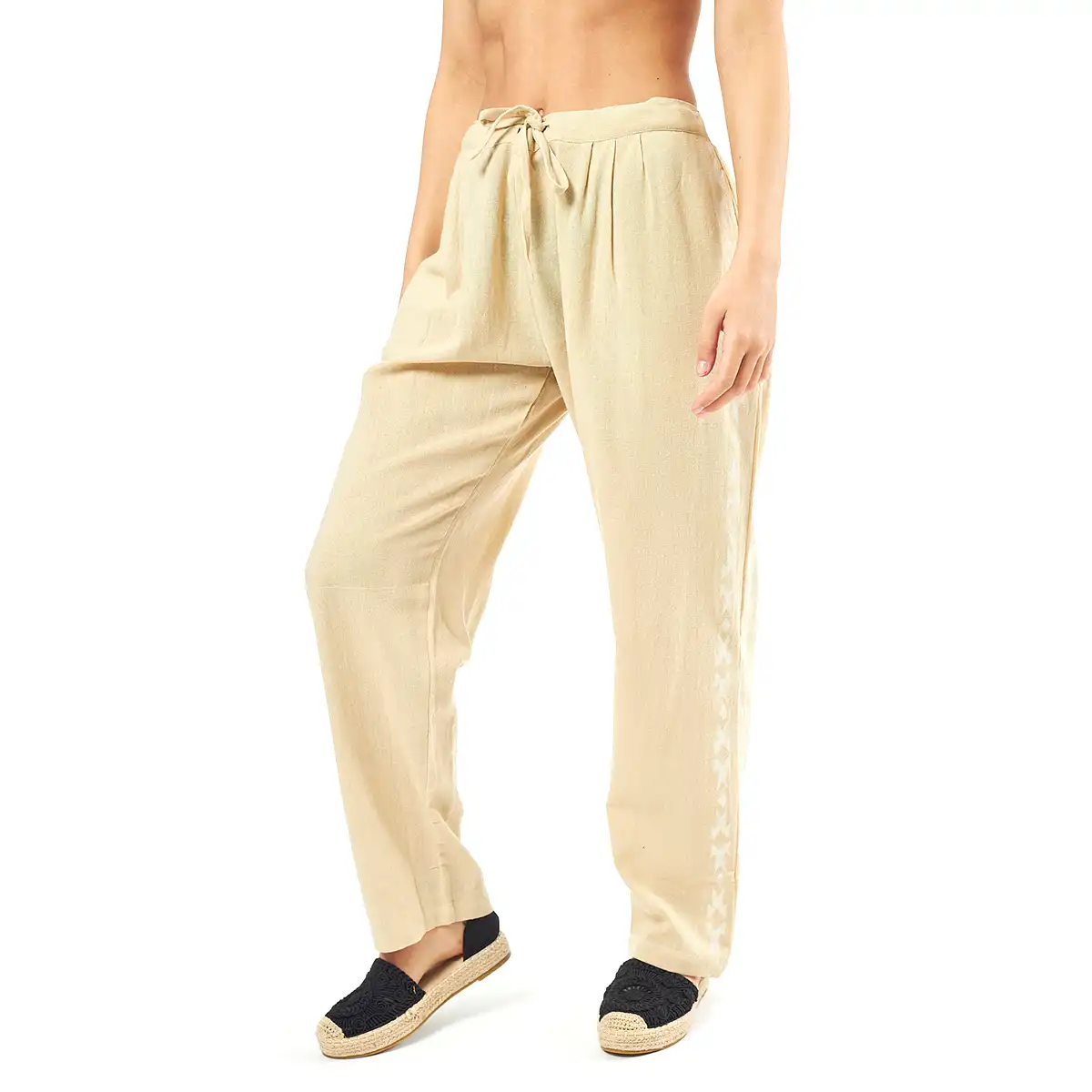 Verde Γυναικείο Παντελόνι 55-0007 Cotton Ινδίας Μπέζ