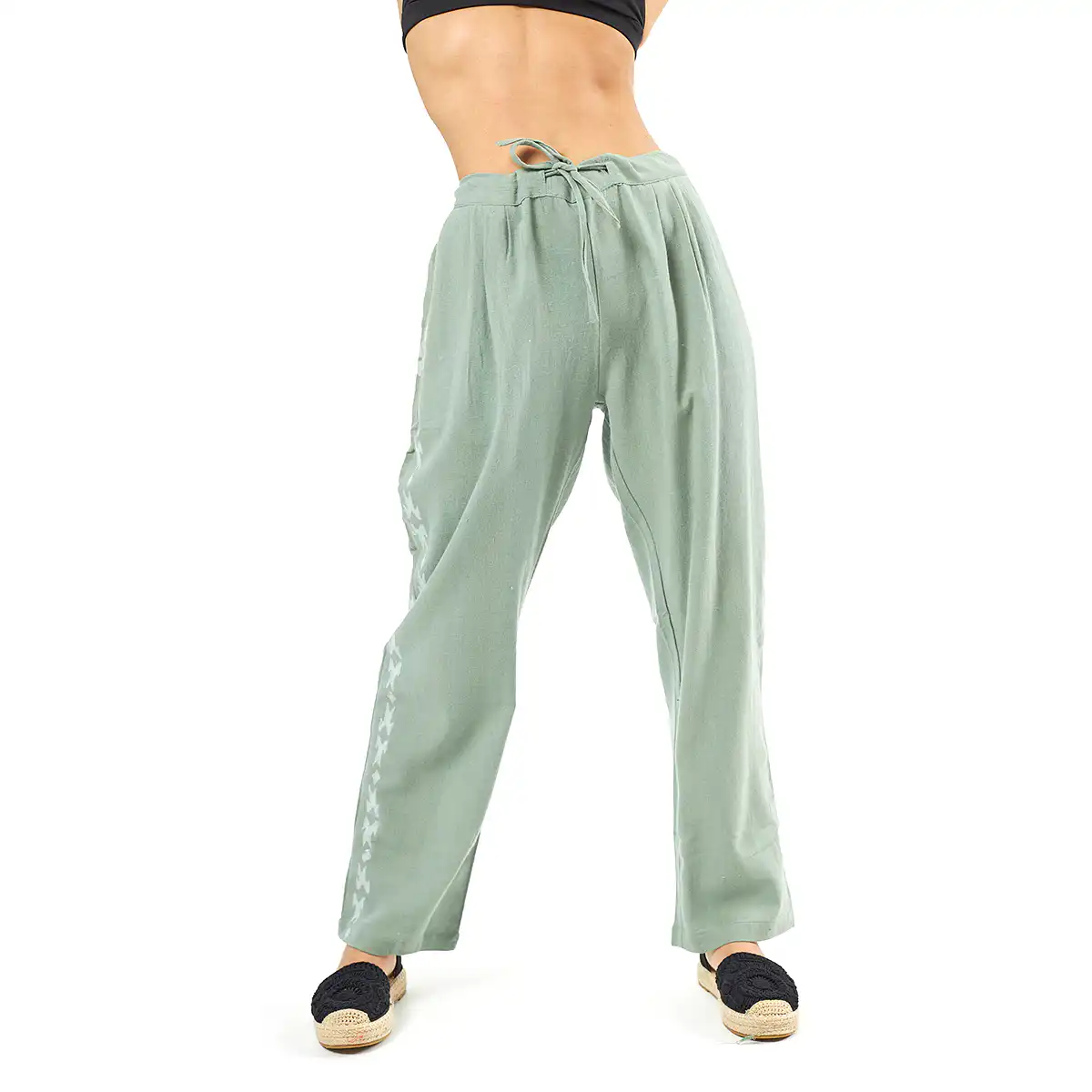 Verde Γυναικείο Παντελόνι 55-0007 Cotton Ινδίας Χακί