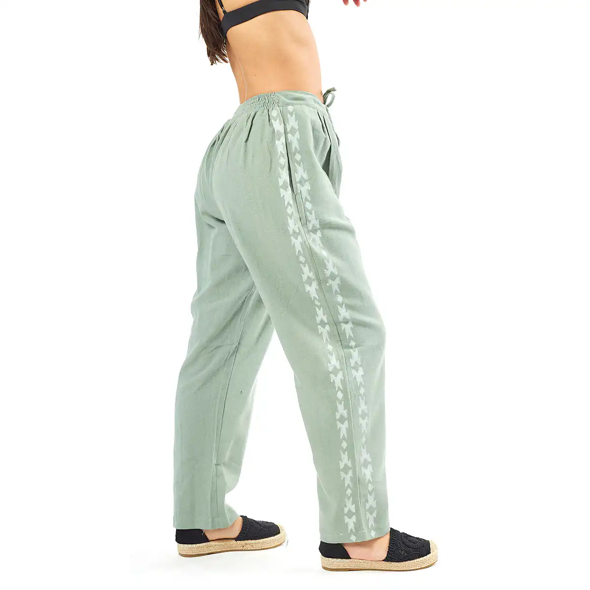 Verde Γυναικείο Παντελόνι 55-0007 Cotton Ινδίας Χακί