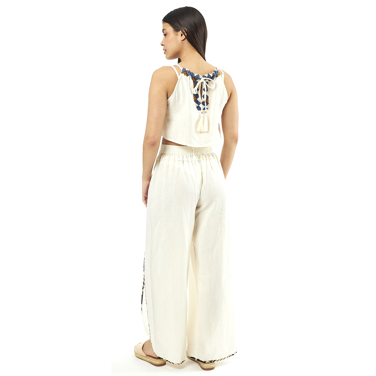 Σέτ Παντελόνι-Verde Γυναικεία Μπλούζα 55-0008 Cotton Ινδίας Άσπρο