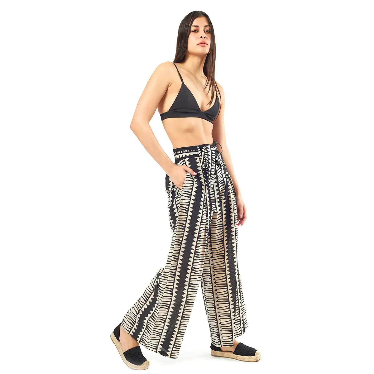 Verde Γυναικείο Παντελόνι 55-0010 Cotton Ινδίας Πολύχρωμο