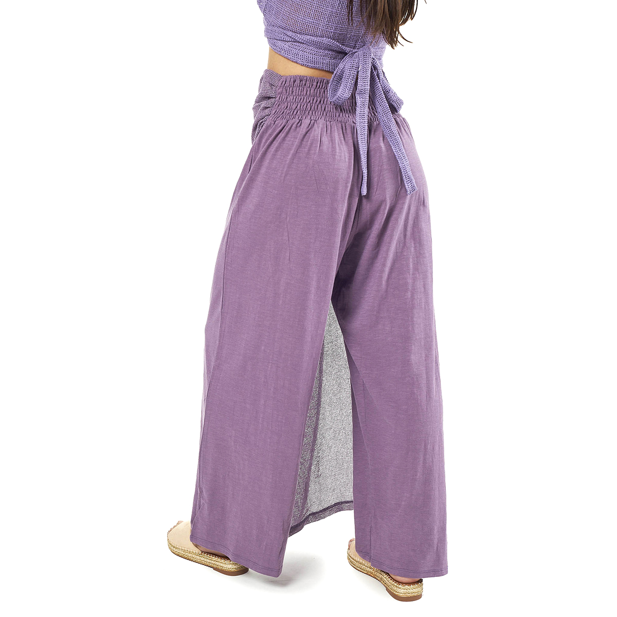 Verde Γυναικείο Παντελόνι 55-0011 Cotton Ινδίας Λιλά