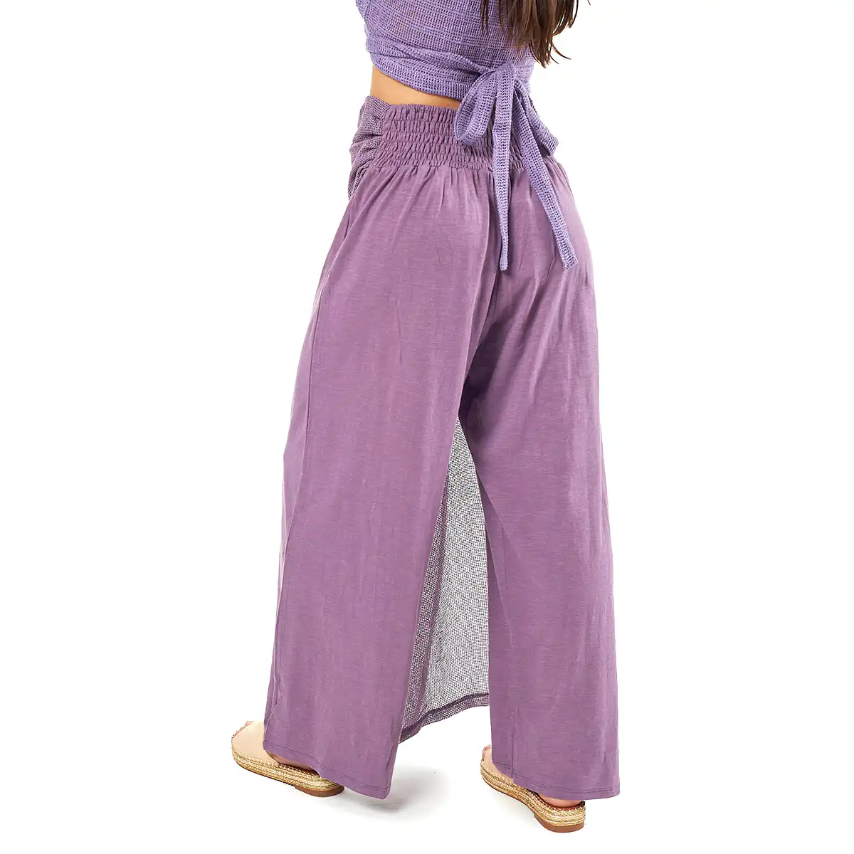 Verde Γυναικείο Παντελόνι 55-0011 Cotton Ινδίας Λιλά