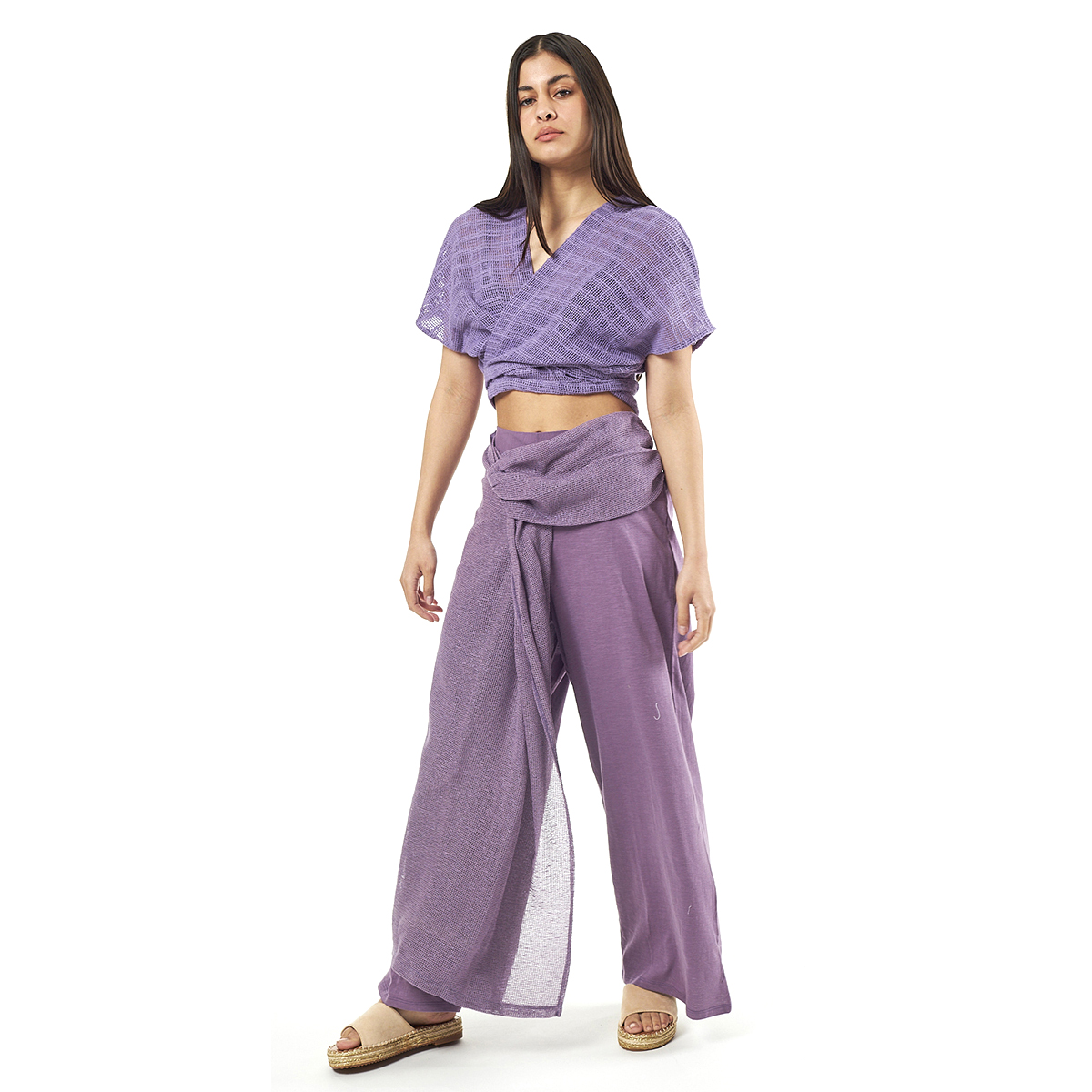 Verde Γυναικείο Παντελόνι 55-0011 Cotton Ινδίας Λιλά