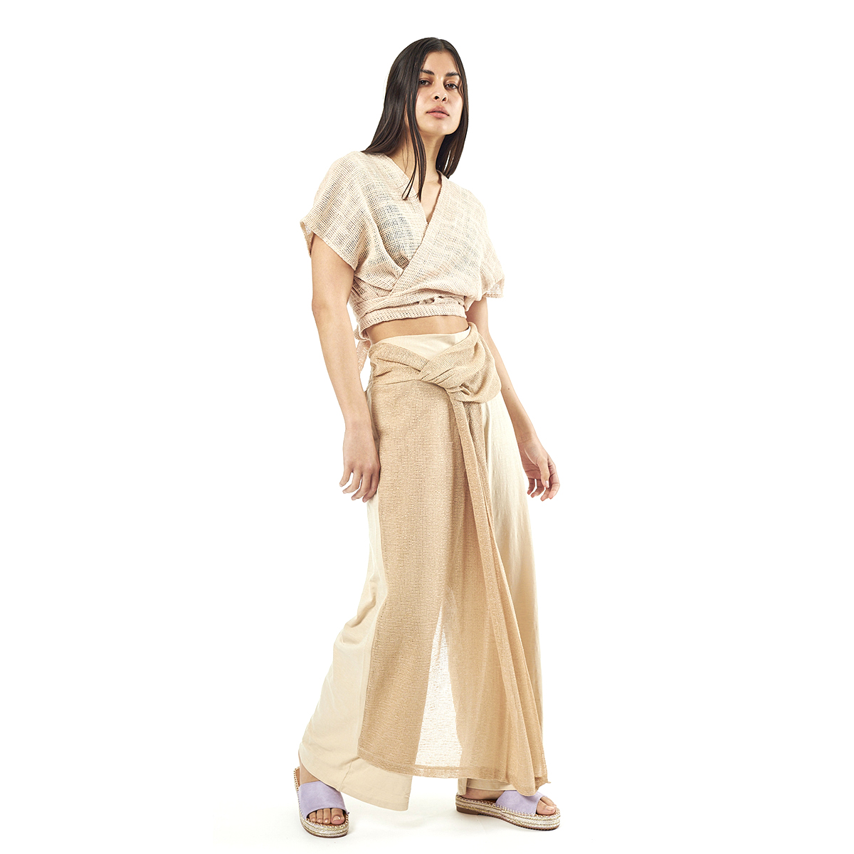 Verde Γυναικείο Παντελόνι 55-0011 Cotton Ινδίας Μπέζ