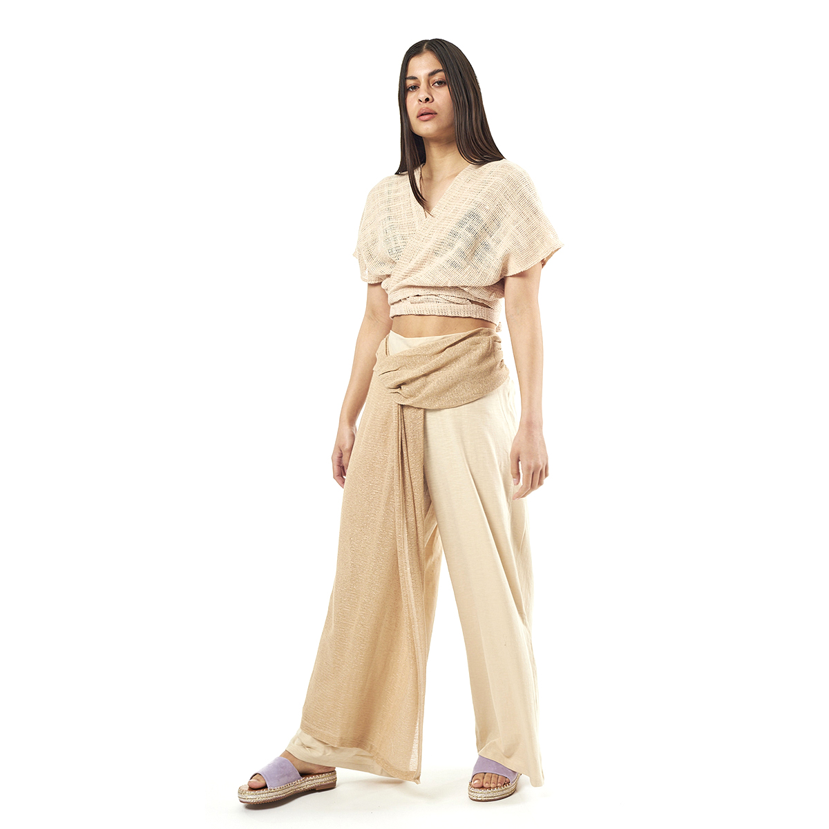 Verde Γυναικείο Παντελόνι 55-0011 Cotton Ινδίας Μπέζ
