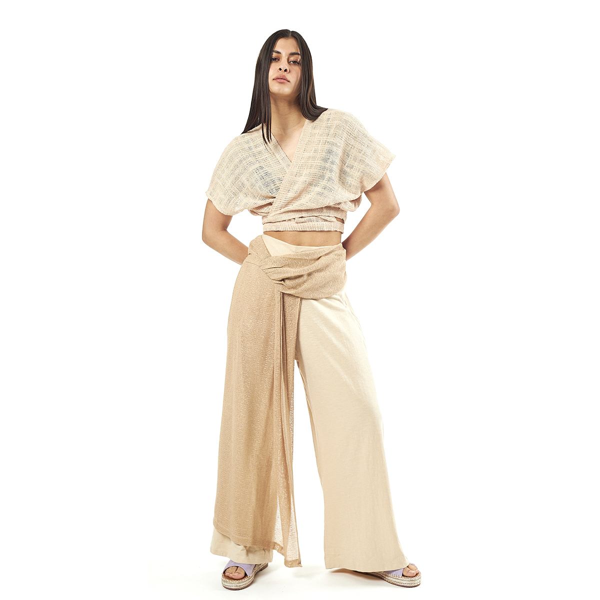 Verde Γυναικείο Παντελόνι 55-0011 Cotton Ινδίας Μπέζ