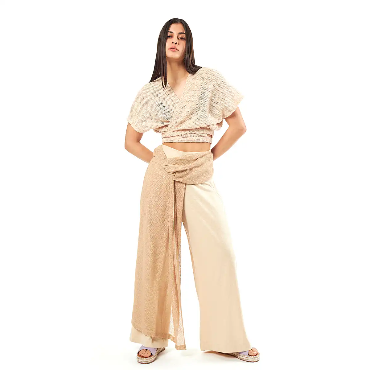 Verde Γυναικείο Παντελόνι 55-0011 Cotton Ινδίας Μπέζ