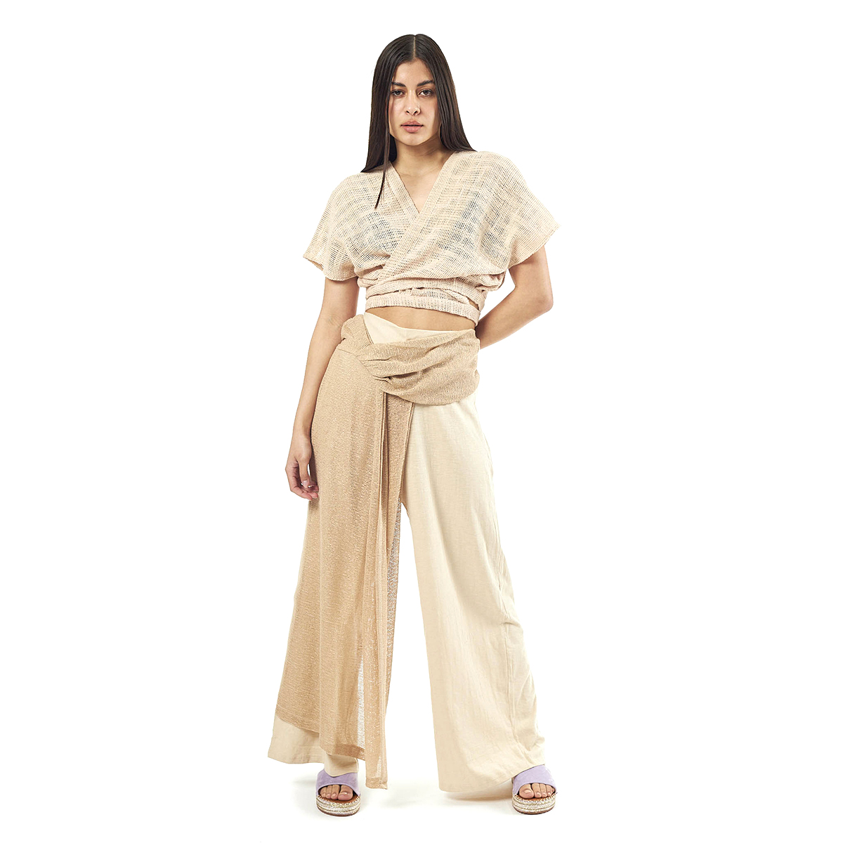 Verde Γυναικείο Παντελόνι 55-0011 Cotton Ινδίας Μπέζ