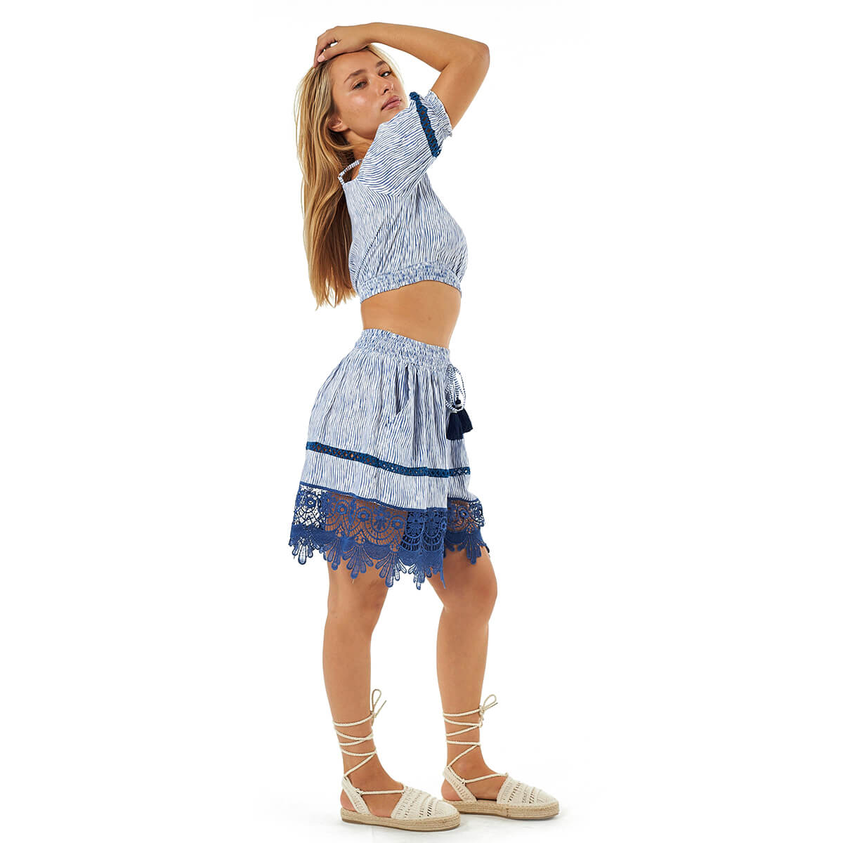 Verde Γυναικείο ΣΕΤ Παντελόνι-Κροπ Τοπ 55-0013 Βισκόζη Πολύχρωμο