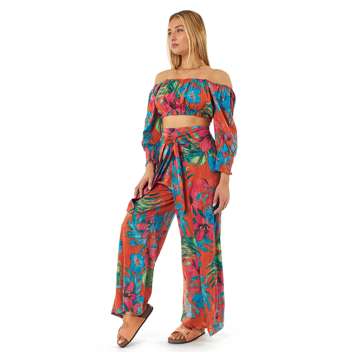 Verde Γυναικείο Κροπ-Τοπ 63-0008 Βαμβακερό Πορτοκαλί