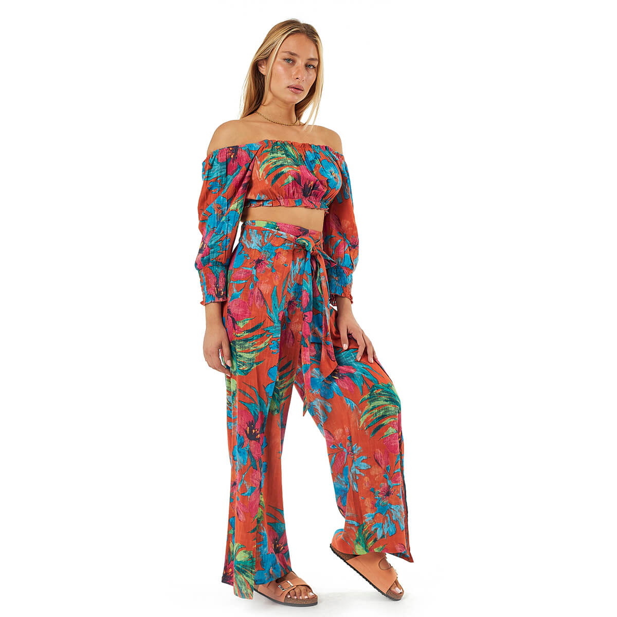 Verde Γυναικείο Κροπ-Τοπ 63-0008 Βαμβακερό Πορτοκαλί