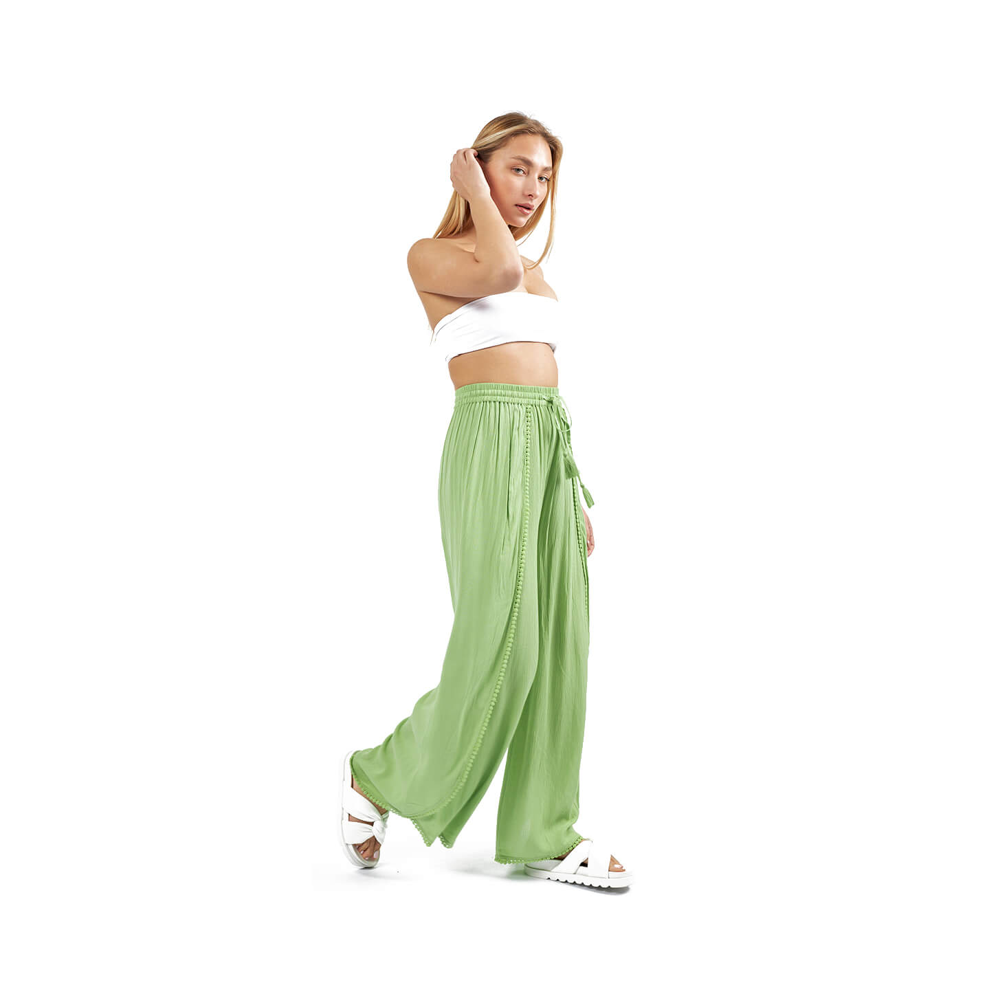 Verde Γυναικείο Παντελόνι 0023-Λάιμ Verde Γυναικείο Παντελόνι 0023-Λάιμ