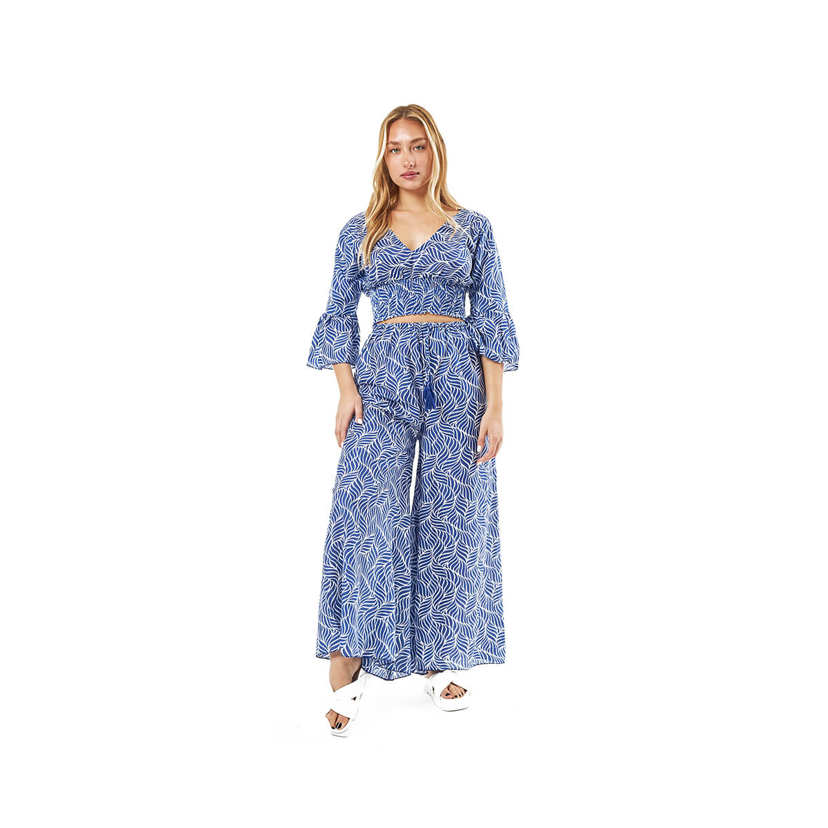 Verde Γυναικείο ΣΕΤ Παντελόνι-Μπλούζα 55-0024 Βαμβακερό Μπλε