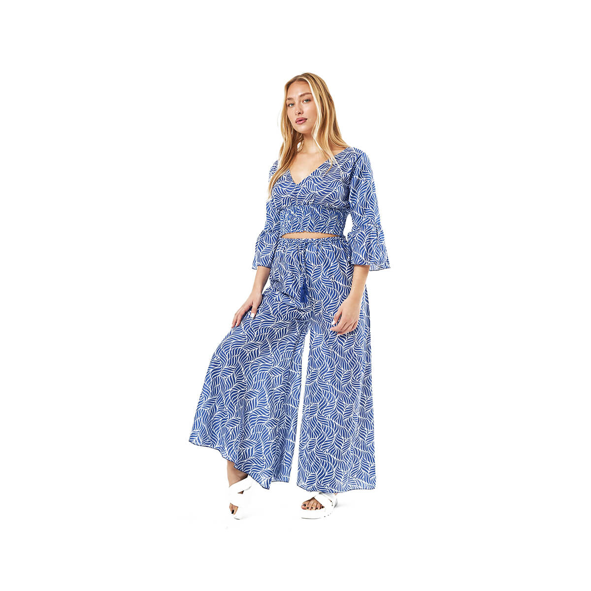 Verde Γυναικείο ΣΕΤ Παντελόνι-Μπλούζα 55-0024 Βαμβακερό Μπλε