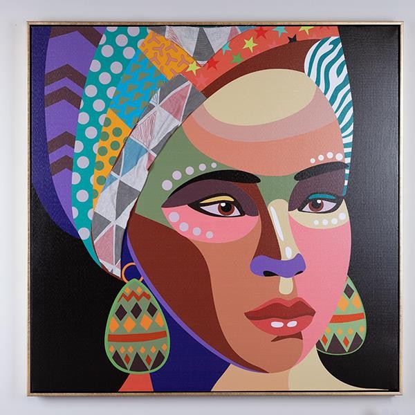 ΠΙΝΑΚΑΣ ΚΑΜΒΑΣ ΓΥΝΑΙΚΑ ΠΟΛΥΧΡΩΜΗ 82×4.5x82cm