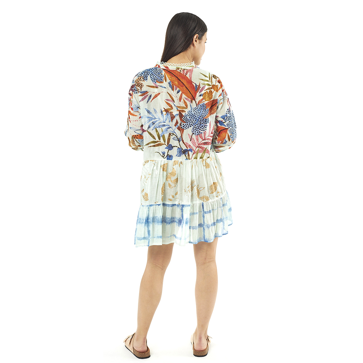 Verde Γυναικεία Τουνίκ 56-0054 Cotton Ινδίας Πολύχρωμο