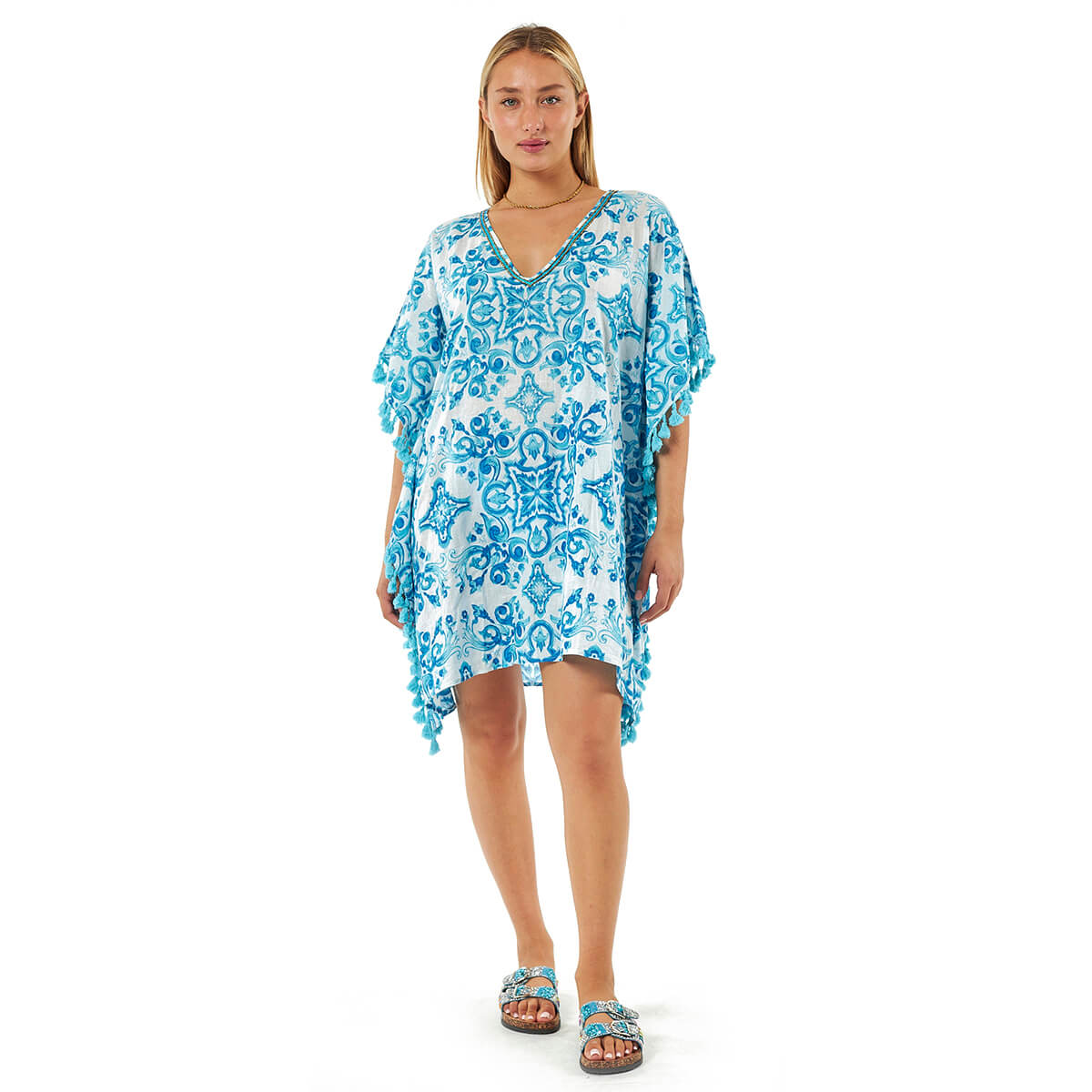 Verde Γυναικείες Τουνίκ 56-0069 Βαμβακερή Τιρκουάζ