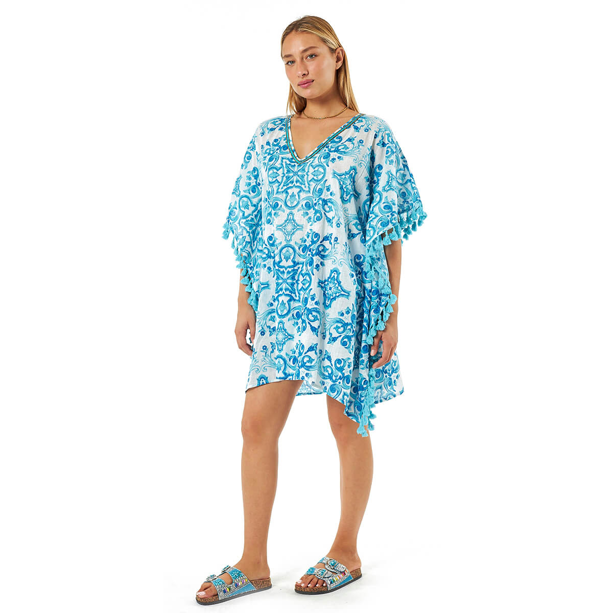 Verde Γυναικείες Τουνίκ 56-0069 Βαμβακερή Τιρκουάζ Verde Γυναικείες Τουνίκ 56-0069 Βαμβακερή Τιρκουάζ