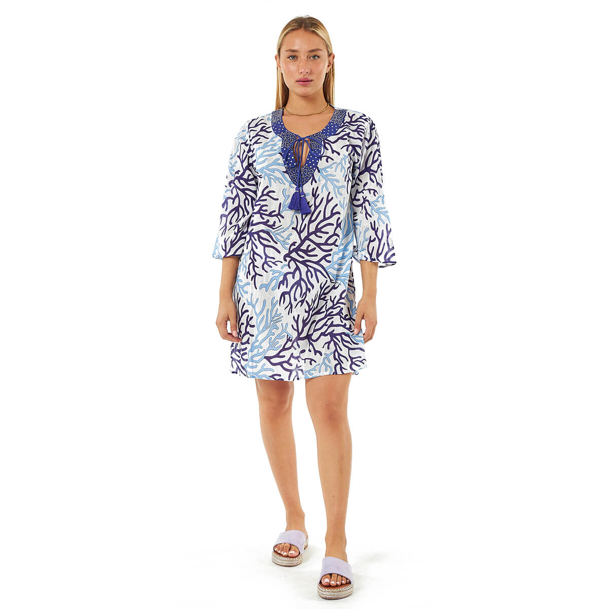 Verde Γυναικείες Τουνίκ 56-0070 Βαμβακερή Μπλε