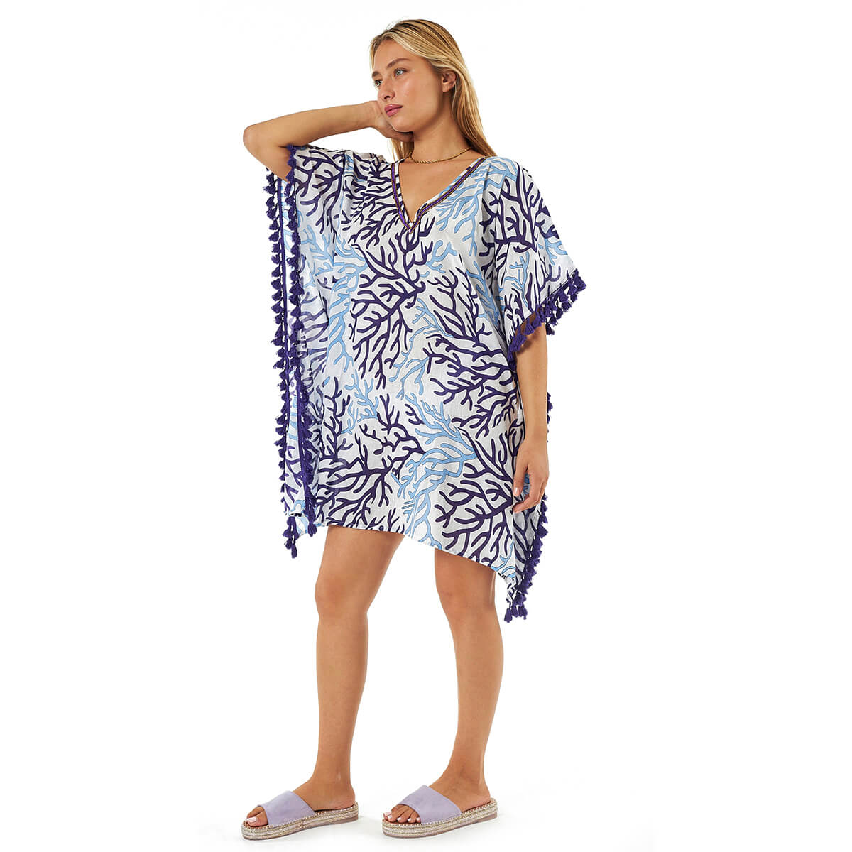 Verde Γυναικείες Τουνίκ 56-0071 Βαμβακερή Μπλε