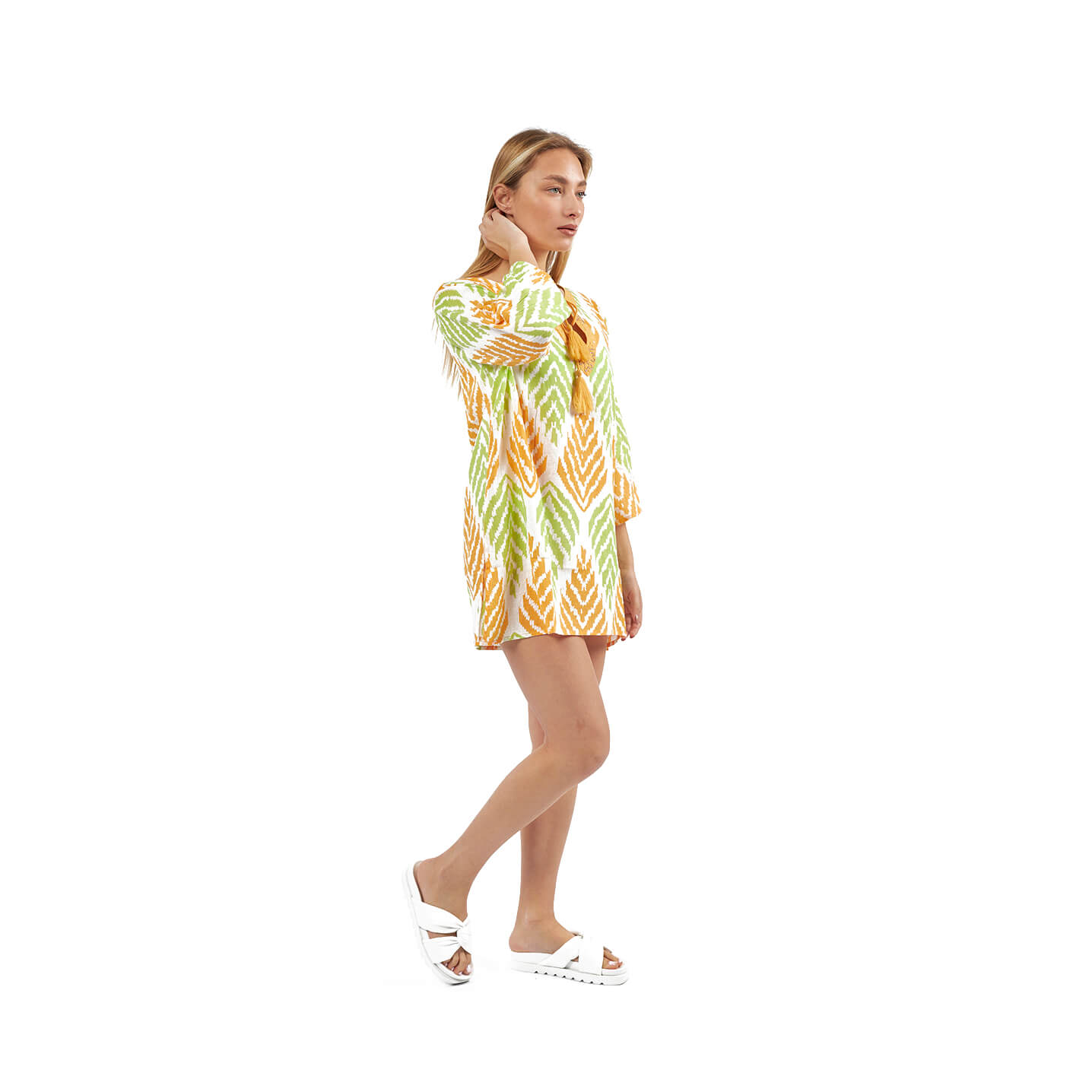 Verde Γυναικείες Τουνίκ 56-0073 Βαμβακερή Λάιμ Verde Γυναικείες Τουνίκ 56-0073 Βαμβακερή Λάιμ