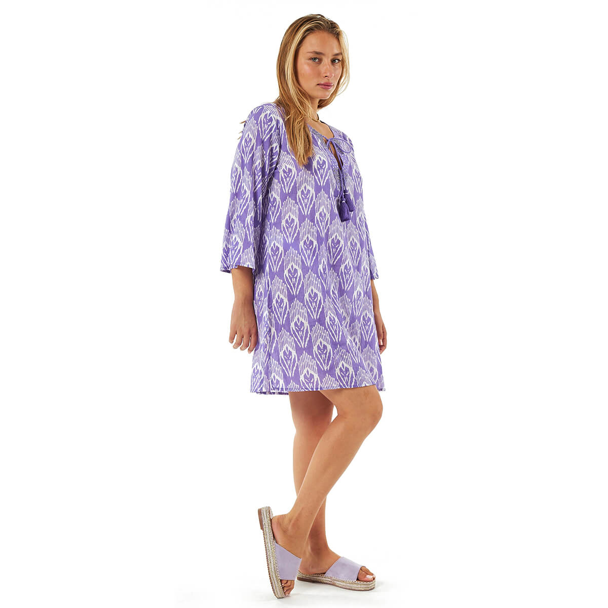 Verde Γυναικείες Τουνίκ 56-0076 Βαμβακερή Μωβ Verde Γυναικείες Τουνίκ 56-0076 Βαμβακερή Μωβ