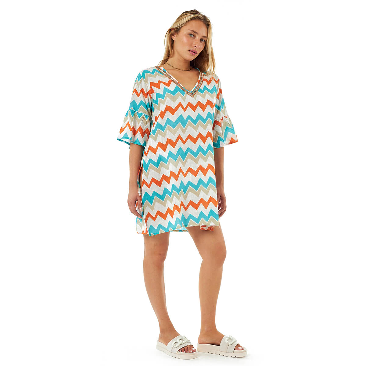 Verde Γυναικείες Τουνίκ 56-0077 Βαμβακερή Τιρκουάζ