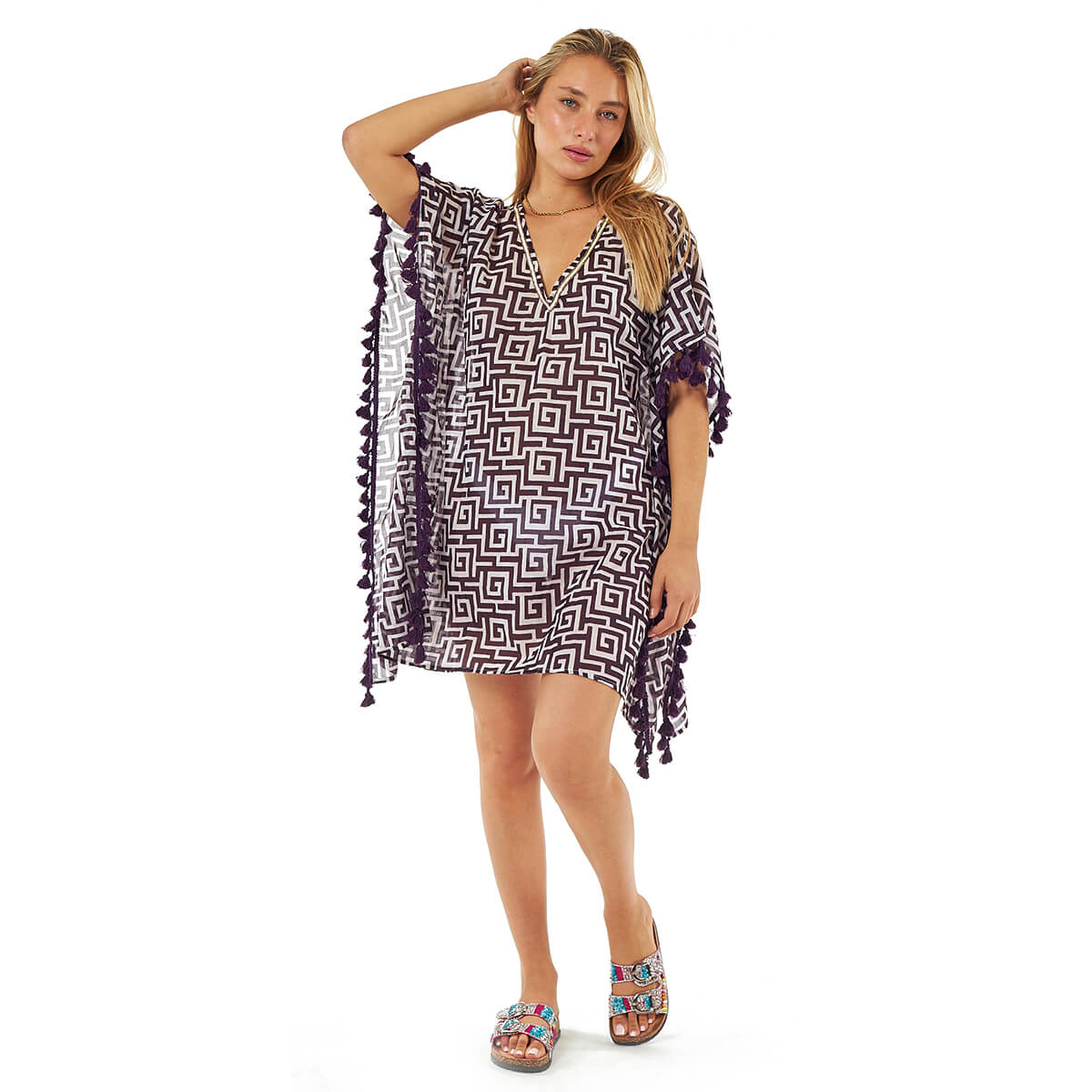 Verde Γυναικείες Τουνίκ 56-0079 Βαμβακερή Μωβ Verde Γυναικείες Τουνίκ 56-0079 Βαμβακερή Μωβ