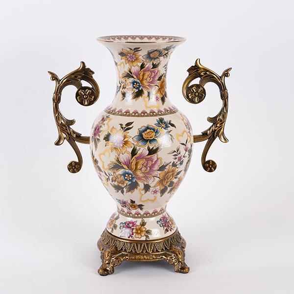 ΒΑΖΟ ΠΟΡΣΕΛΑΝΙΝΟ ΛΕΥΚΟ – ΧΡΥΣΟ 33×14.5x36cm