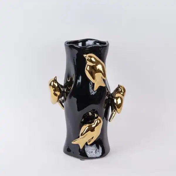 ΒΑΖΟ ΚΕΡΑΜΙΚΟ ΜΑΥΡΟ – ΧΡΥΣΟ 20x20x31cm ΒΑΖΟ ΚΕΡΑΜΙΚΟ ΜΑΥΡΟ – ΧΡΥΣΟ 20x20x31cm