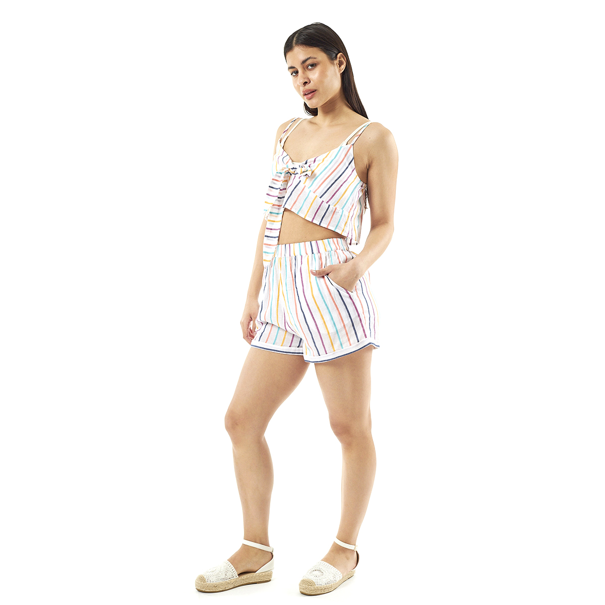 Σέτ Verde Γυναικείο Σόρτς-Κροπ Τοπ 57-0005 Viscoce Ινδίας Πολύχρωμο