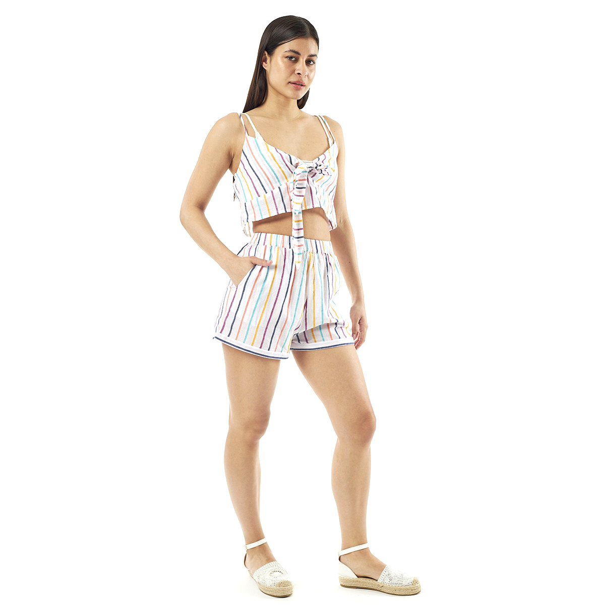 Σέτ Verde Γυναικείο Σόρτς-Κροπ Τοπ 57-0005 Viscoce Ινδίας Πολύχρωμο