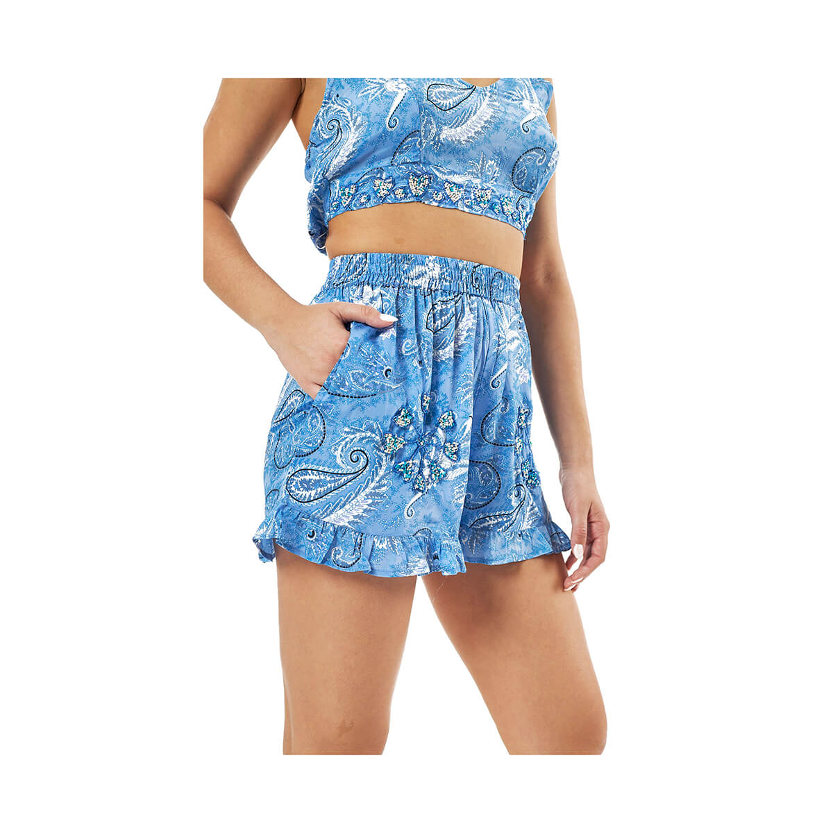 Verde Γυναικεία Σορτς 57-0010 Μπλε