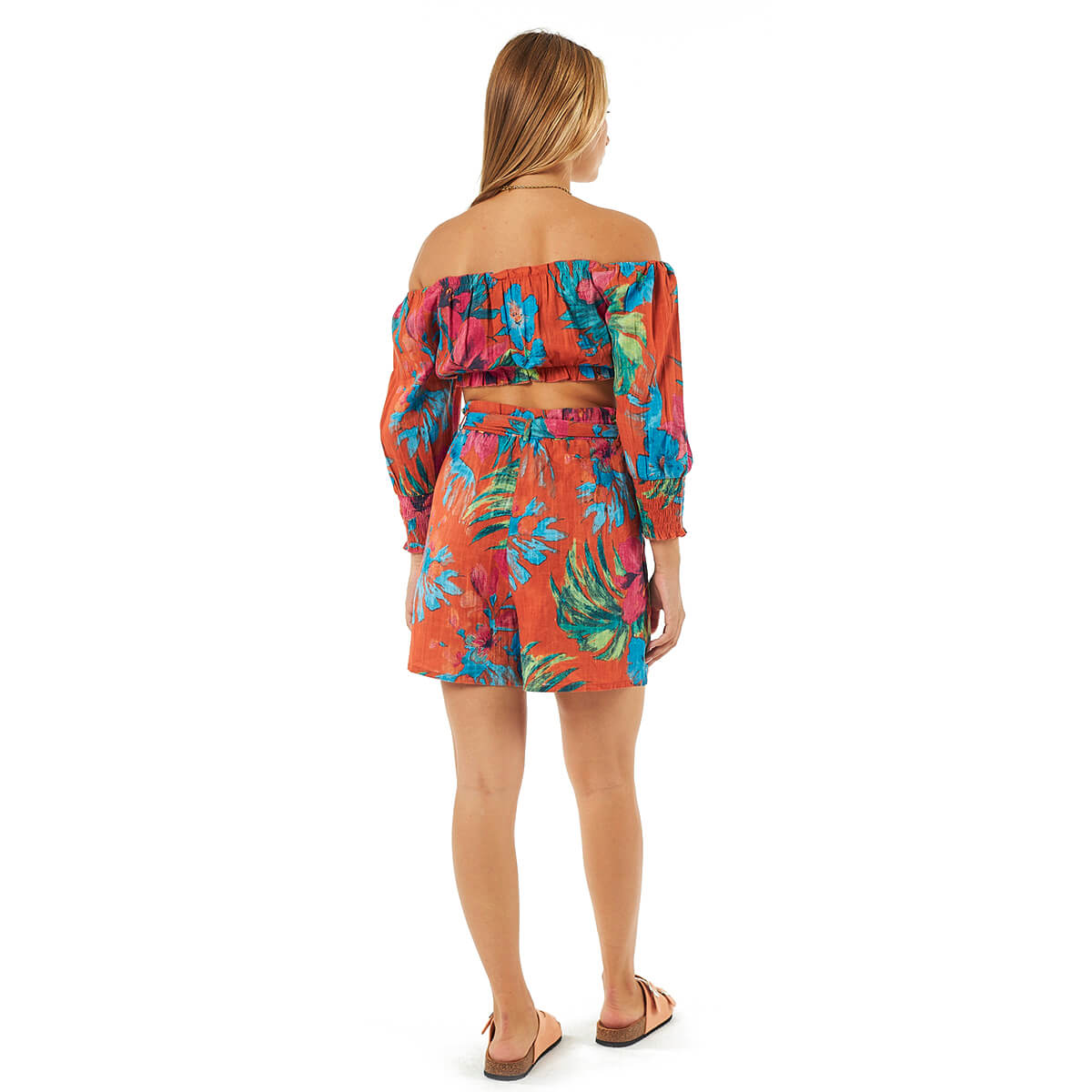 Verde Γυναικείο Κροπ-Τοπ 63-0008 Βαμβακερό Πορτοκαλί