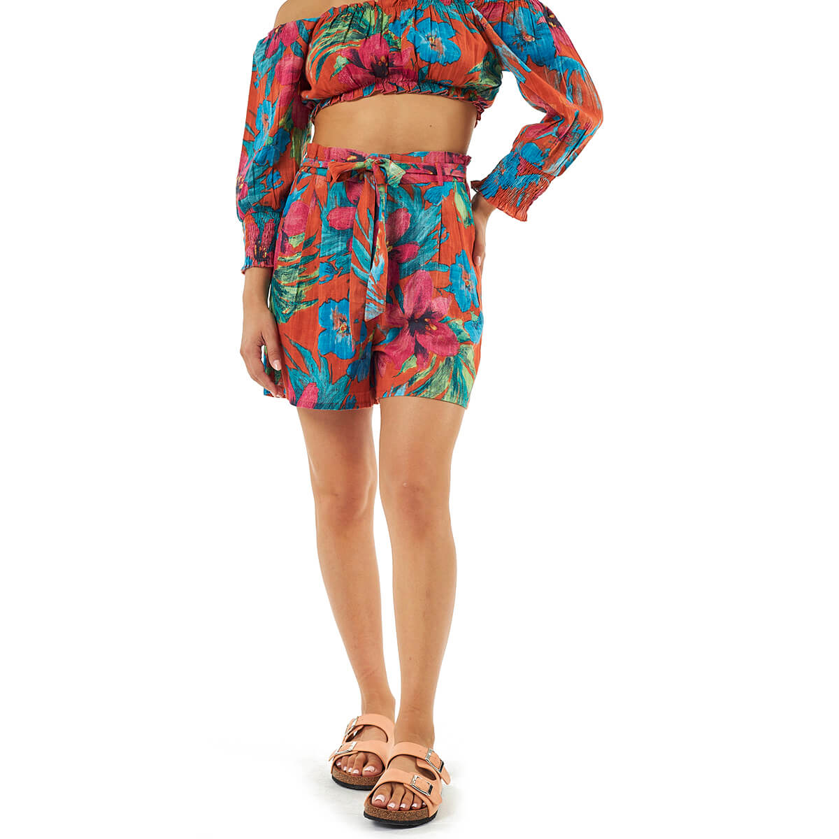 Verde Γυναικεία Σορτς 57-0011 Βαμβακερό Πορτοκαλί