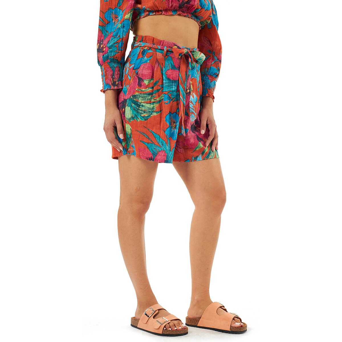 Verde Γυναικεία Σορτς 57-0011 Βαμβακερό Πορτοκαλί