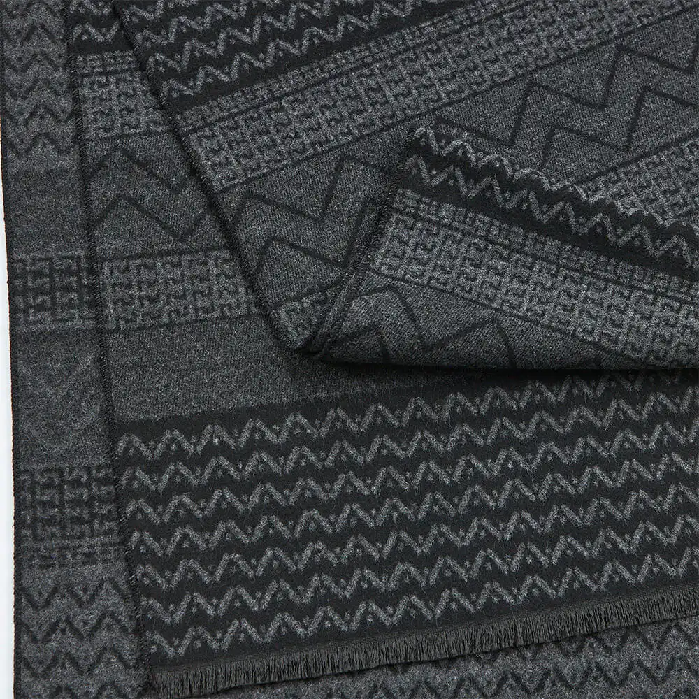 VERDE ΑΝΔΡΙΚΟ ΚΑΣΚΟΛ ΒΙΣΚΟΖ  185*33cm  59-0016 ΜΑΥΡΟ