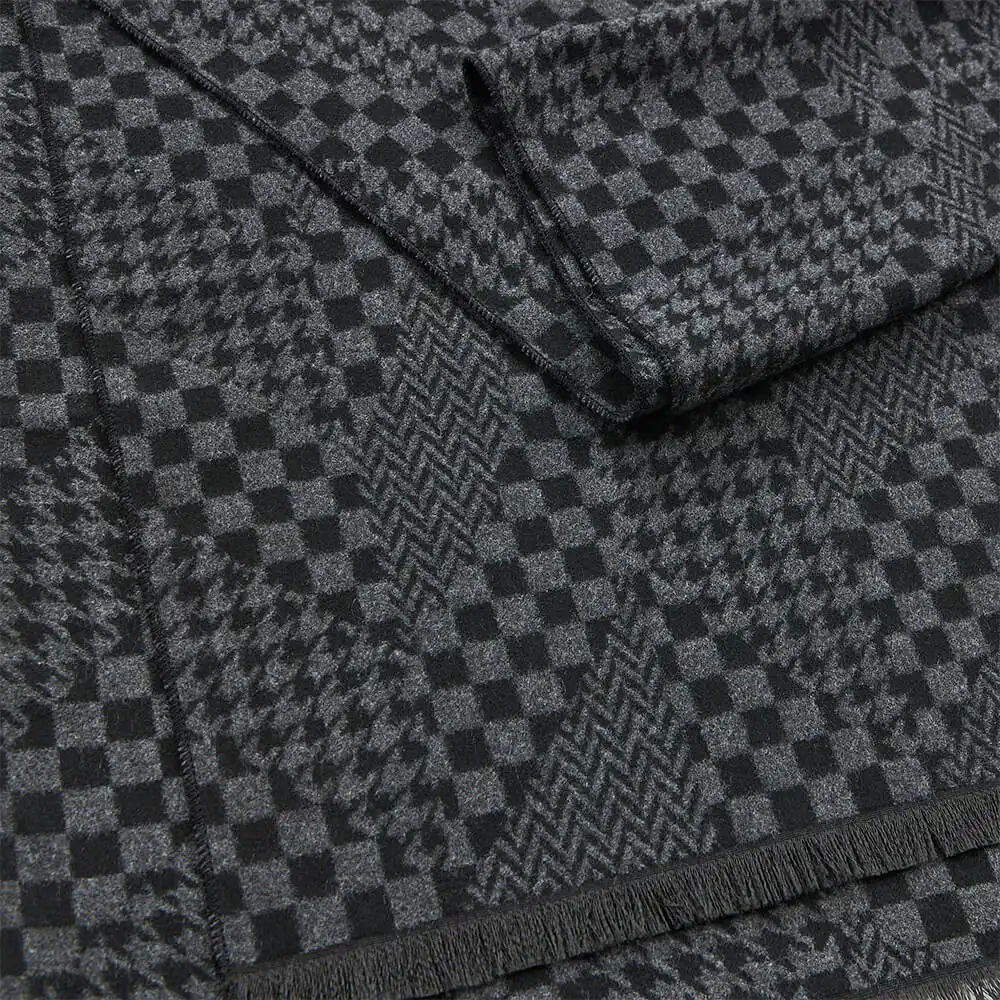 VERDE ΑΝΔΡΙΚΟ ΚΑΣΚΟΛ ΒΙΣΚΟΖ  185*33cm 59-0020 ΜΑΥΡΟ