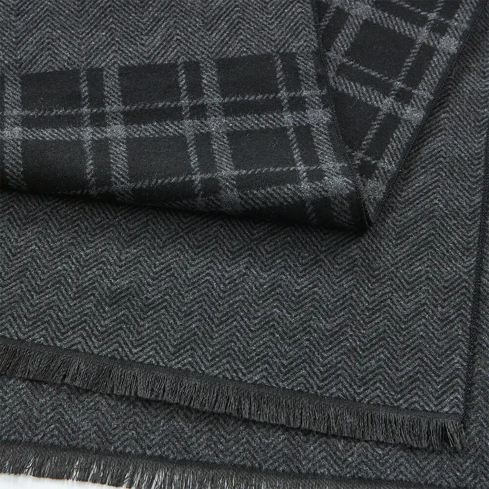 VERDE ΑΝΔΡΙΚΟ ΚΑΣΚΟΛ ΒΙΣΚΟΖ  185*33cm 59-0027 ΜΑΥΡΟ