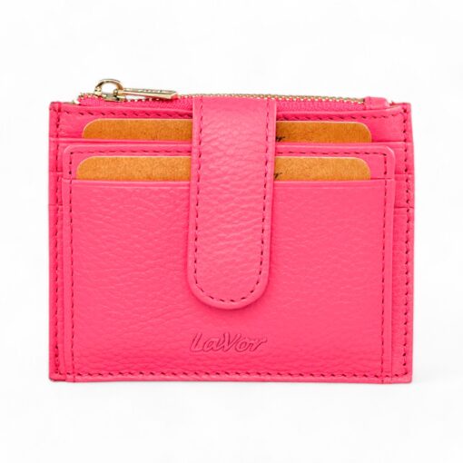 Δερμάτινη Καρτοθήκη Lavor με φερμουάρ 1-5952 ροδί