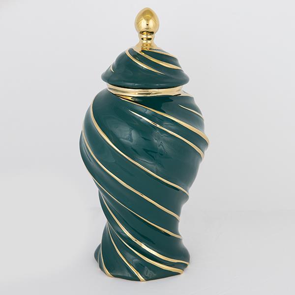 ΒΑΖΟ ΜΕ ΚΑΠΑΚΙ ΚΕΡΑΜΙΚΟ ΠΡΑΣΙΝΟ – ΧΡΥΣΟ 20x41cm