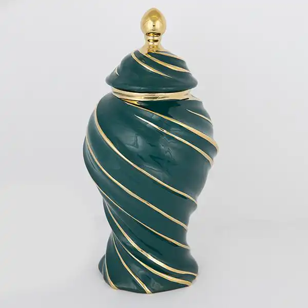 ΒΑΖΟ ΜΕ ΚΑΠΑΚΙ ΚΕΡΑΜΙΚΟ ΠΡΑΣΙΝΟ – ΧΡΥΣΟ 20x41cm