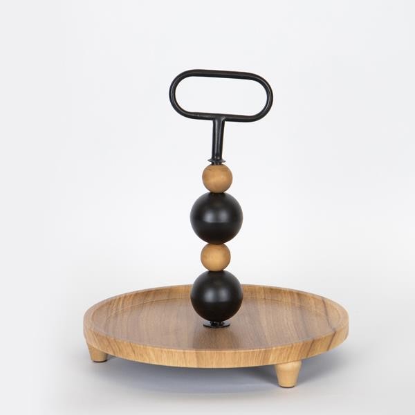 ΟΡΝΤΕΒΙΕΡΑ ΞΥΛΙΝΗ ΜΕ ΜΕΤΑΛΛΙΚΕΣ ΛΕΠΤΟΜΕΡΕΙΣ NATURAL – ΜΑΥΡΗ 30x30x32.5cm